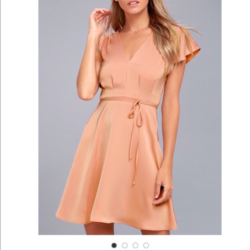Black Swan Layla Blush Pink Satin Skater Dress